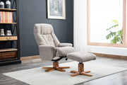 Dubai Fabric Swivel Recliner & Footstool