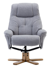 Dubai Fabric Swivel Recliner & Footstool
