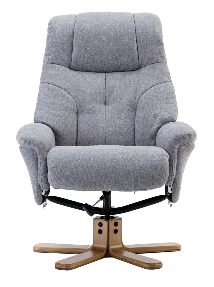 Dubai Fabric Swivel Recliner & Footstool